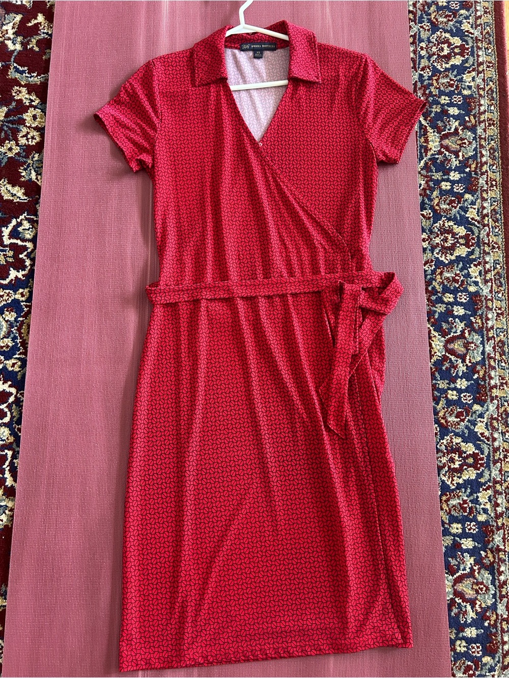 Brooks Brothers Red Short-Sleeve Wrap Dress